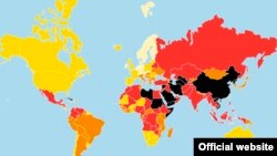 Карта свободы прессы организации "Репортеры без границ"